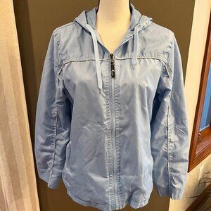 Light Blue Women's Windbreaker, Size Small